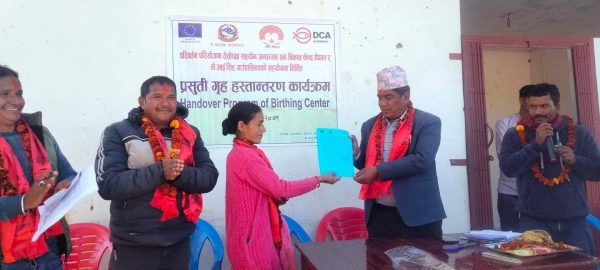 केआईसिंह ७ मा निर्मित प्रसूति गृह हस्तान्तरण