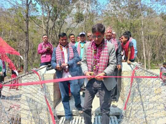तेल्पारा कप्तडी झोलुङ्गे पुलको उद्घाटन