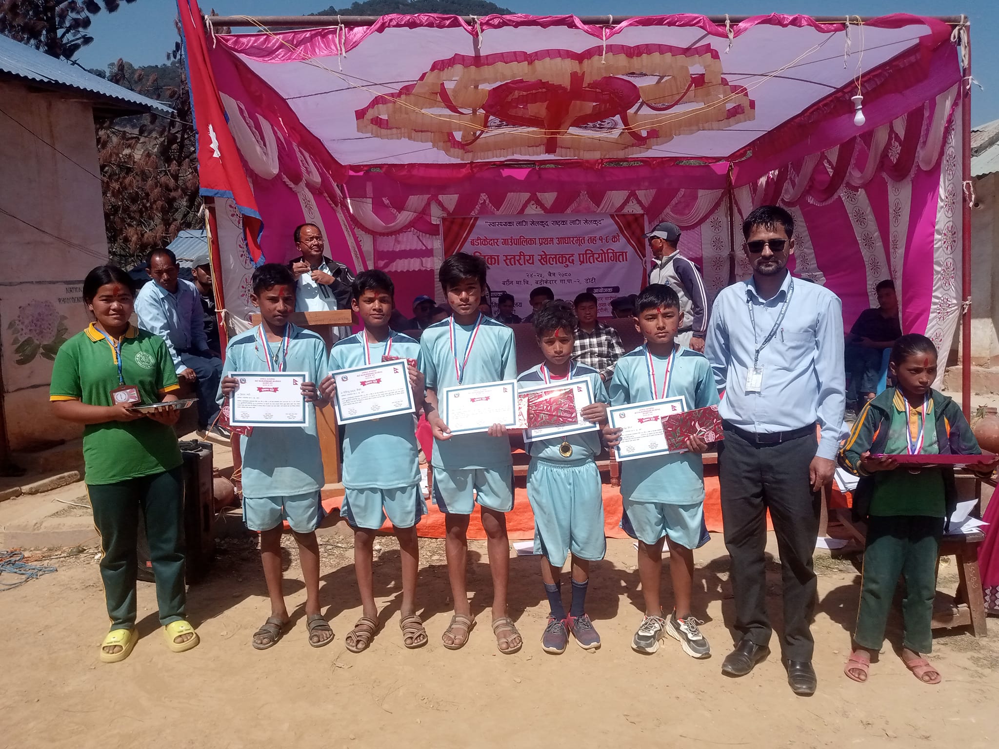 आधारभूत तह पालिका स्तरीय खेलकुद प्रतियोगितामा वडा नम्बर ४ प्रथम