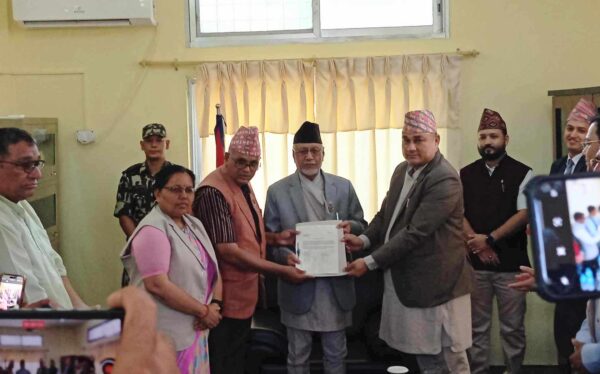 Kamal Bahadur Shah of Congress submitted his claim for the Chief Ministership of Far West