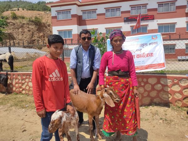 अपाङ्गता भएका २५ जनालाइ बाख्रा वितरण