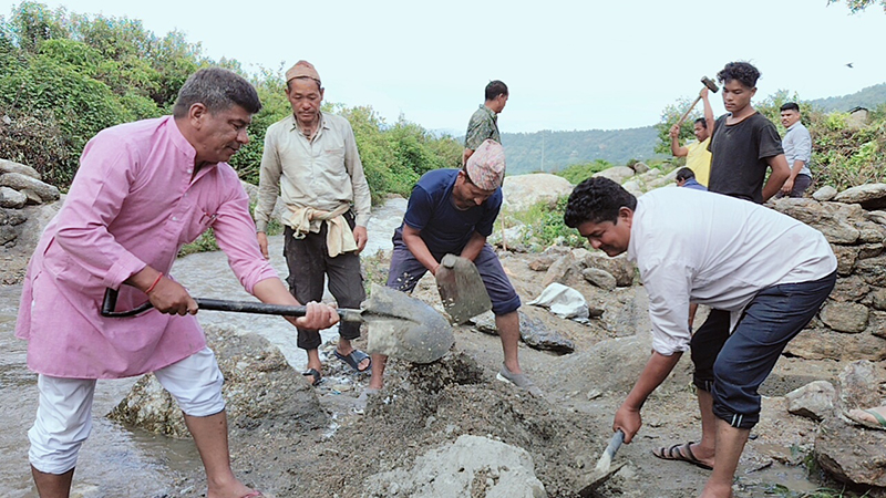 के.आई.सिंह गाउँपालिकाले श्रमदान अभियान चलाउने